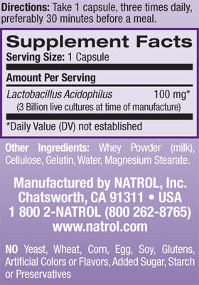 Προβιοτικό Acidophilus 100mg./100 καπάκια.