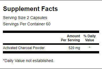 Ενεργοποιημένος άνθρακας 260 mg - 120 κάψουλες