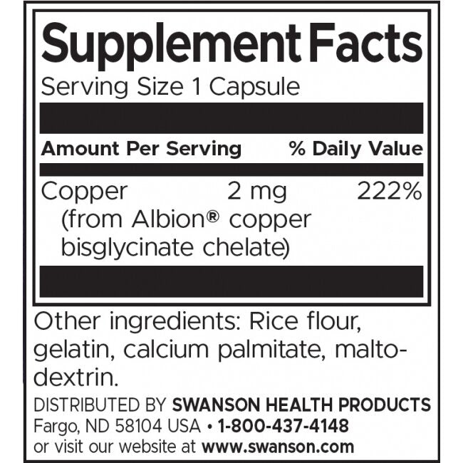 Albion Copper 2 mg/60 καπάκια - 0