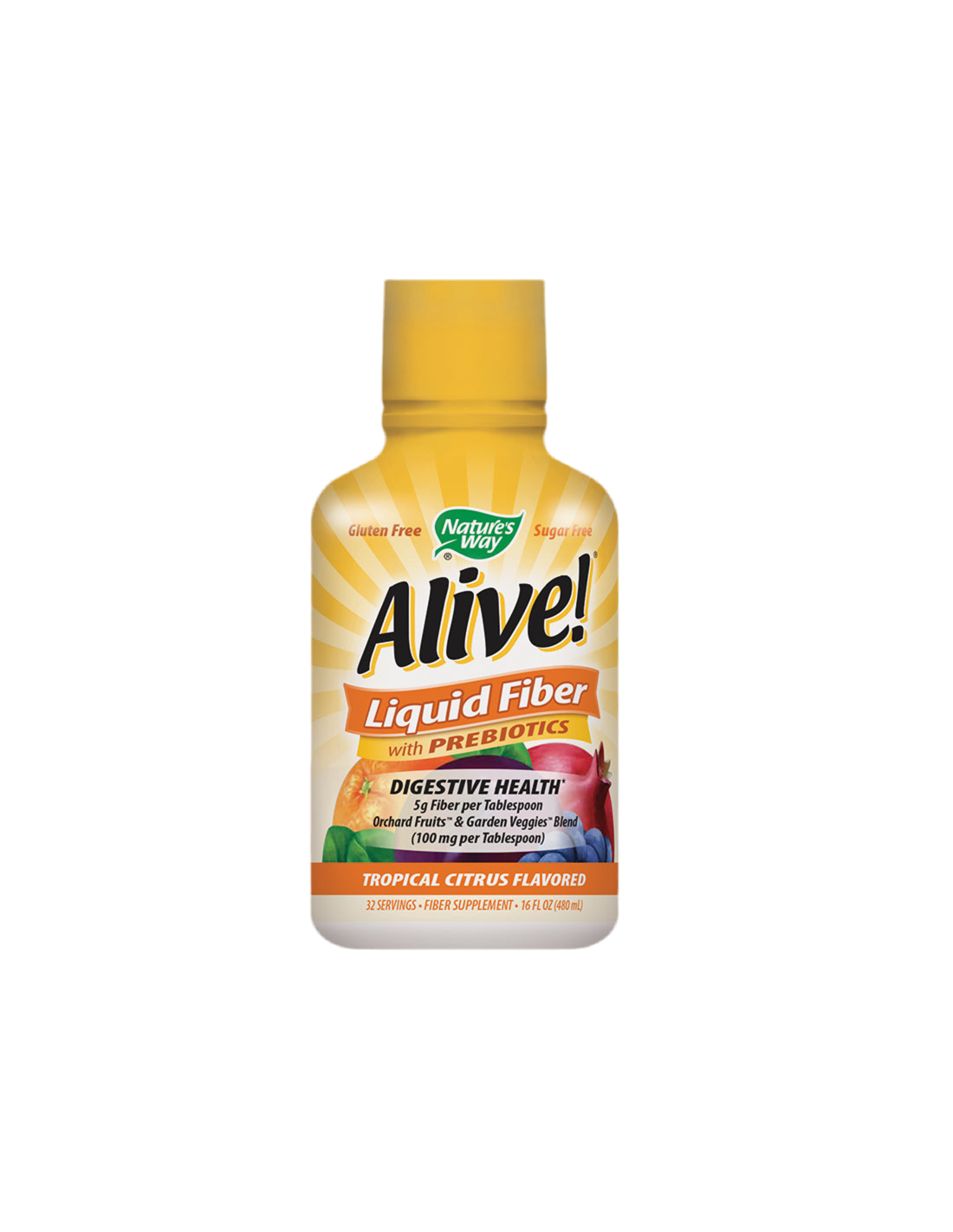 Υγρές φυτικές ίνες με πρεβιοτικά <tc>Alive</tc> - <tc>Alive</tc>! Υγρές Ίνες με Πρεβιοτικά, 480 ml, 32 δόσεις (γεύση εσπεριδοειδών)