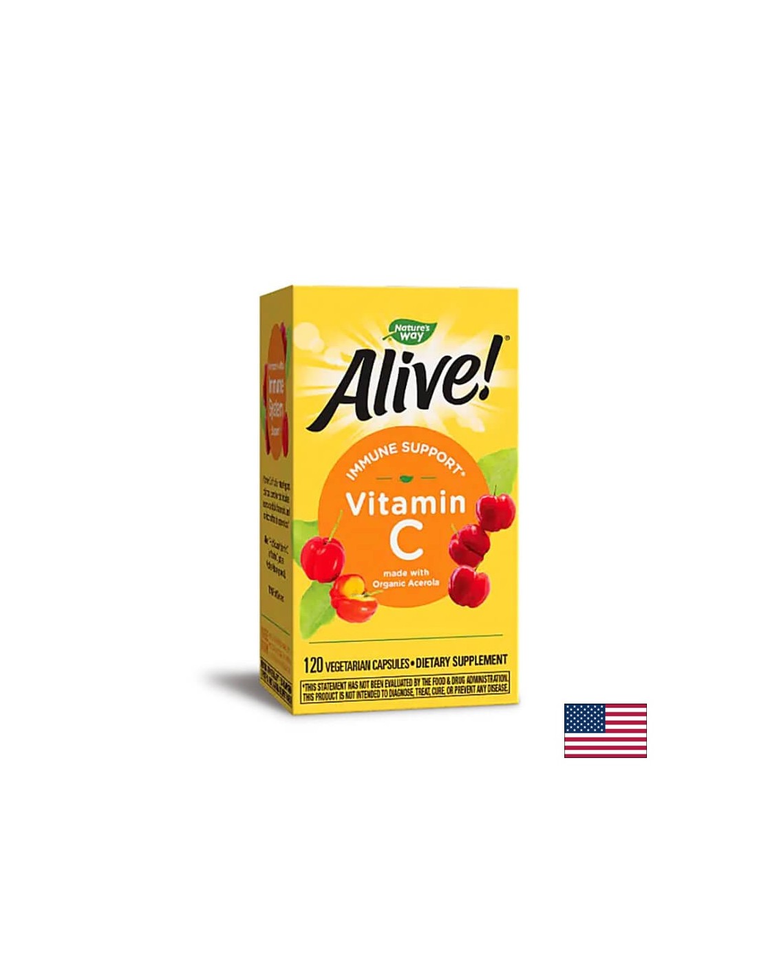 <tc>Alive</tc>Βιταμίνη C / <tc>Alive</tc>! Βιταμίνη C (από βιολογική ασερόλα), 120 κάψουλες Nature's Way