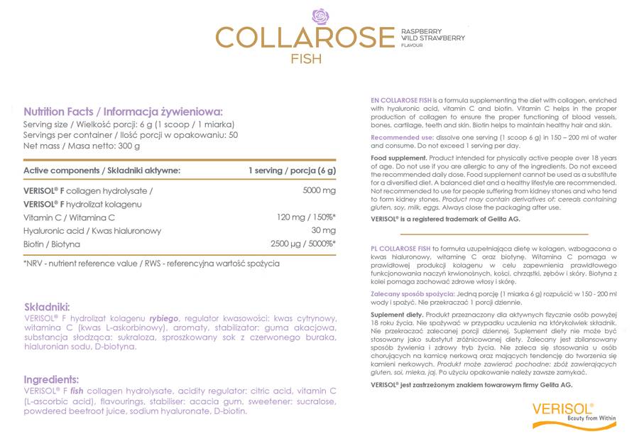 AllDeynn | CollaRose Fish - Θαλάσσιο Κολλαγόνο με Υαλουρονικό Οξύ - 300 γραμμάρια