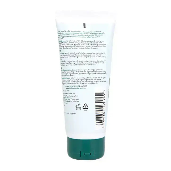 Aloe Vera Gel 100% Vegan 200 ml Holland & Barrett