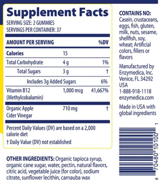 Apple μηλίτη ξίδι Gummies - 74 Gummies