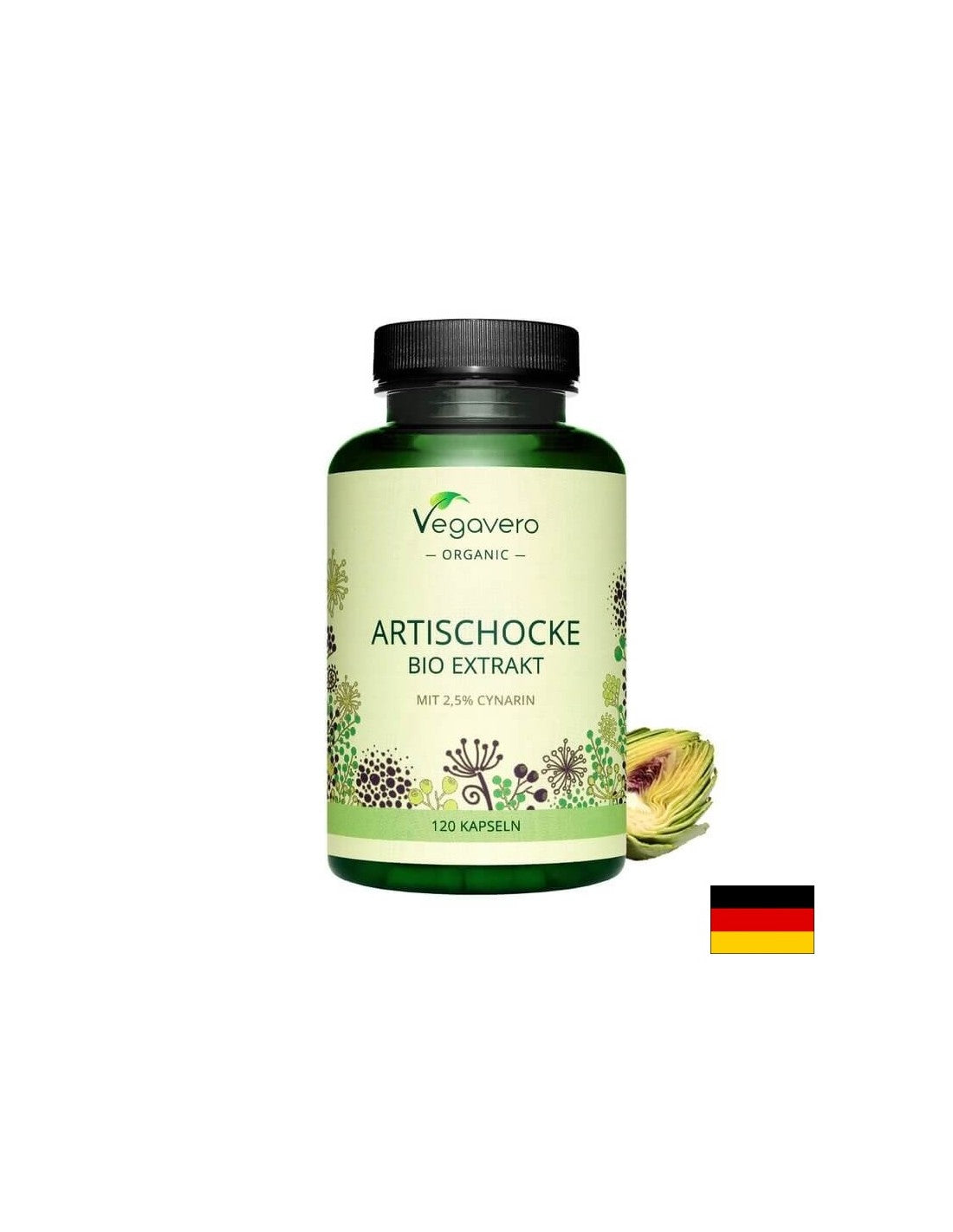 Artischocke Bio Extrakt/ ΒΙΟ εκχύλισμα αγκινάρας, 120 κάψουλες, 100% Vegan <tc>Vegavero</tc>
