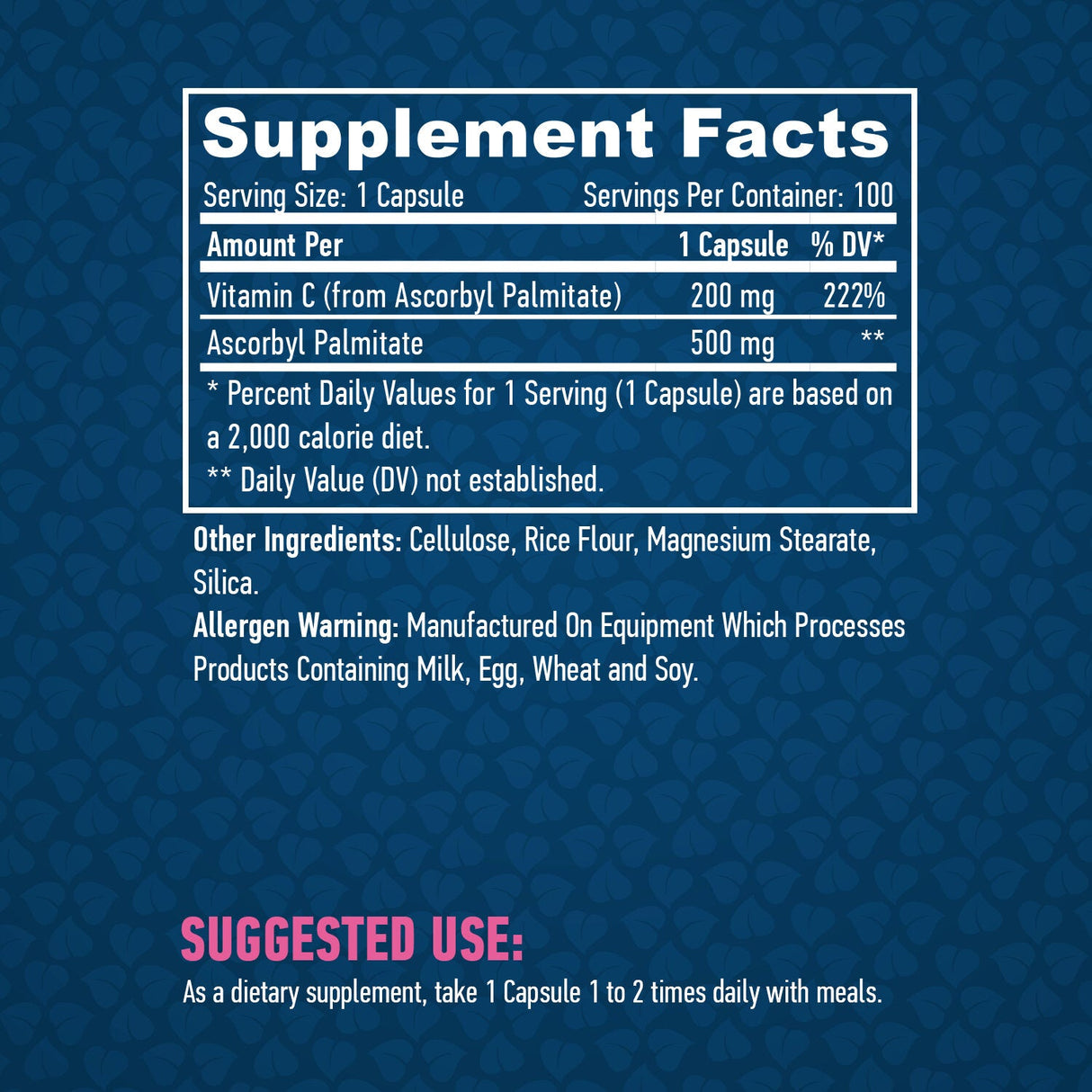 Ασκορβυλ παλμίτη 500 mg./100 καπάκια.