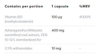 Ashwagandha επιπλέον 400 mg - 180 κάψουλες