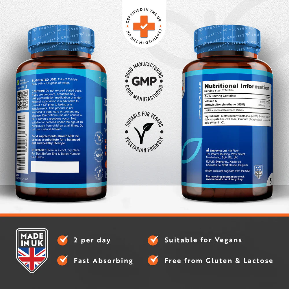 MSM 2200 mg (οστά και αρθρώσεις) - 365 δισκία