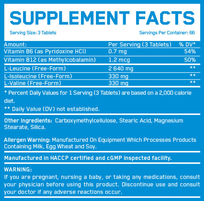 BCAA 8: 1: 1 1000mg/200 καρτέλες.