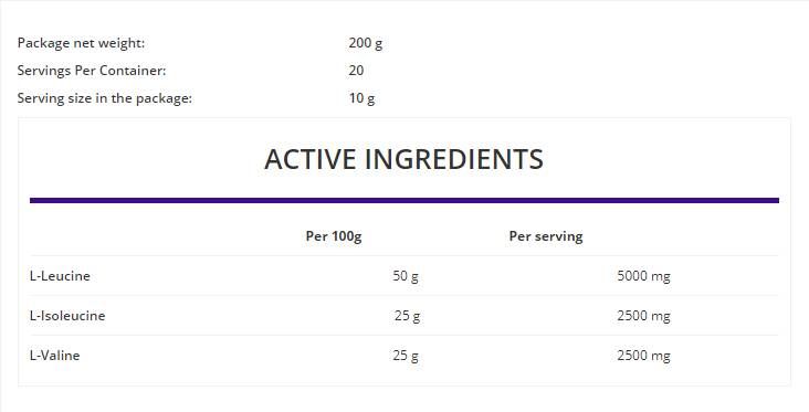 BCAA Instant Powder - 200 γραμμάρια