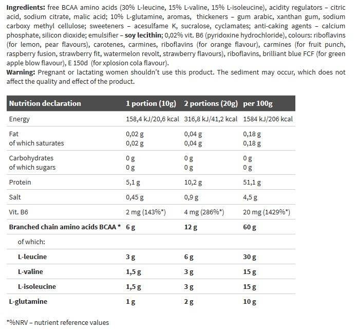 BCAA XPLODE - 1000 γραμμάρια