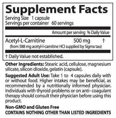BEST Acetyl-L-Carnitine 500 mg - 60 κάψουλες