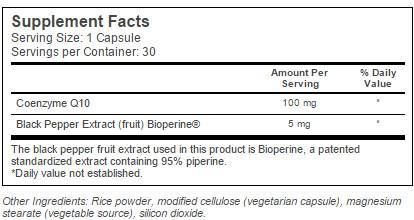 Το καλύτερο CoQ10 με Bioperine 100 mg - 60 κάψουλες