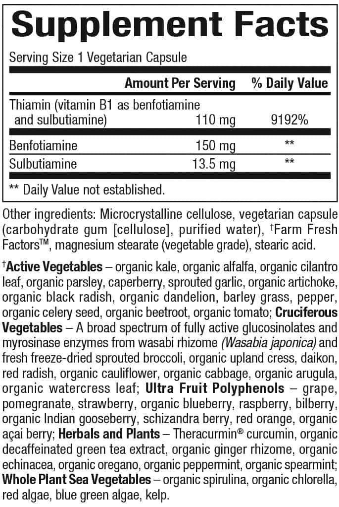 Benfotiamine 150 mg | Biocoenzymated ™ - 30 κάψουλες