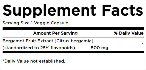 Εκχύλισμα Περγαμόντου 500 mg - 30 κάψουλες