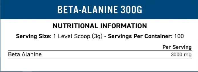 Σκόνη βήτα -αλανίνης 3000 mg - 300 γραμμάρια