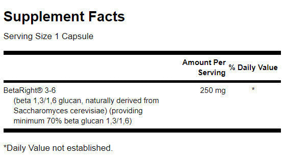 Betaright beta glucans 250 mg - 60 κάψουλες