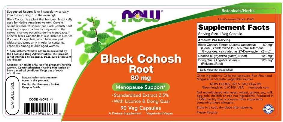 Μαύρη ρίζα Cohosh 80 mg - 90 κάψουλες