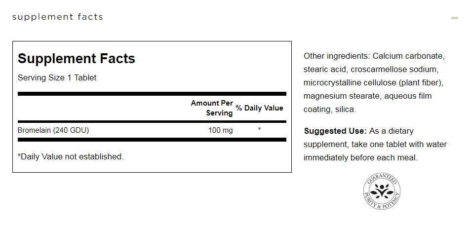 Bromelain 100 mg - 100 δισκία