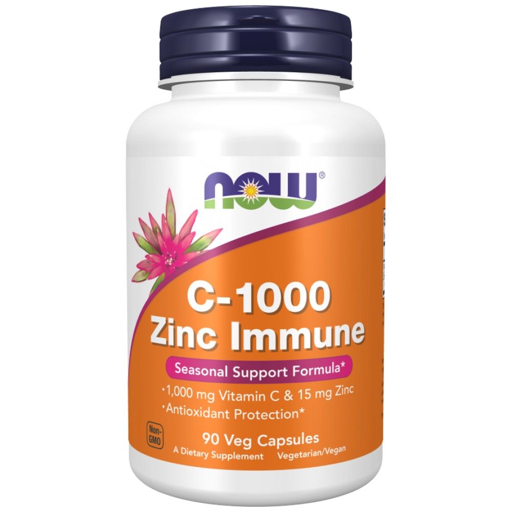 C-1000 Zinc Immune | Βιταμίνη C + Διγλυκινικός ψευδάργυρος - 90 κάψουλες