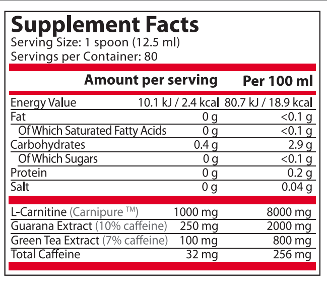 <tc>Pure Nutrition</tc> - Υγρό CARNI MAX με Γκουαράνα και Πράσινο Τσάι - 1000 ml