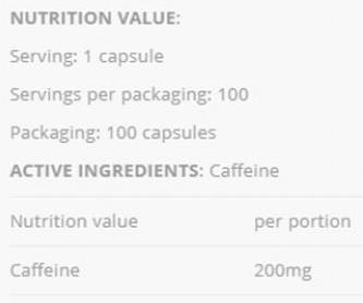 Caffeine 200 Power - 100 κάψουλες