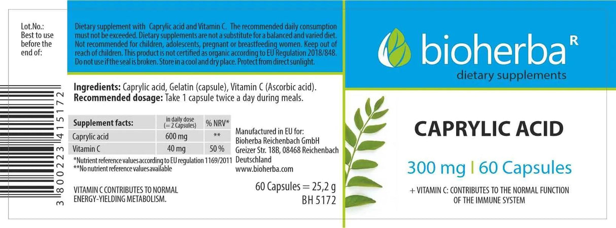 Καπρυλικό οξύ 300 mg - 60 κάψουλες