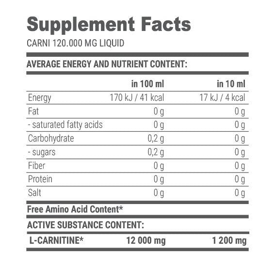 Carni Liquid L -καρνιτίνη 120000 - 1000 ml