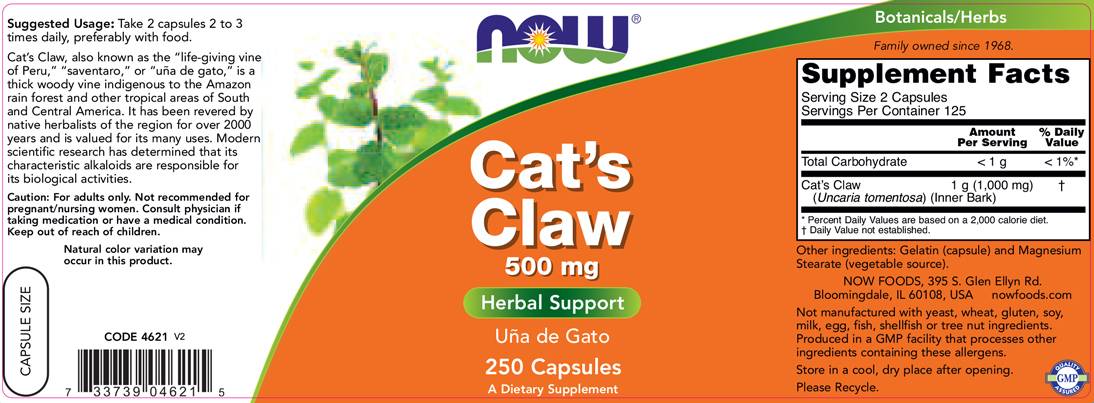 Cat's Claw 500 mg - 100 κάψουλες