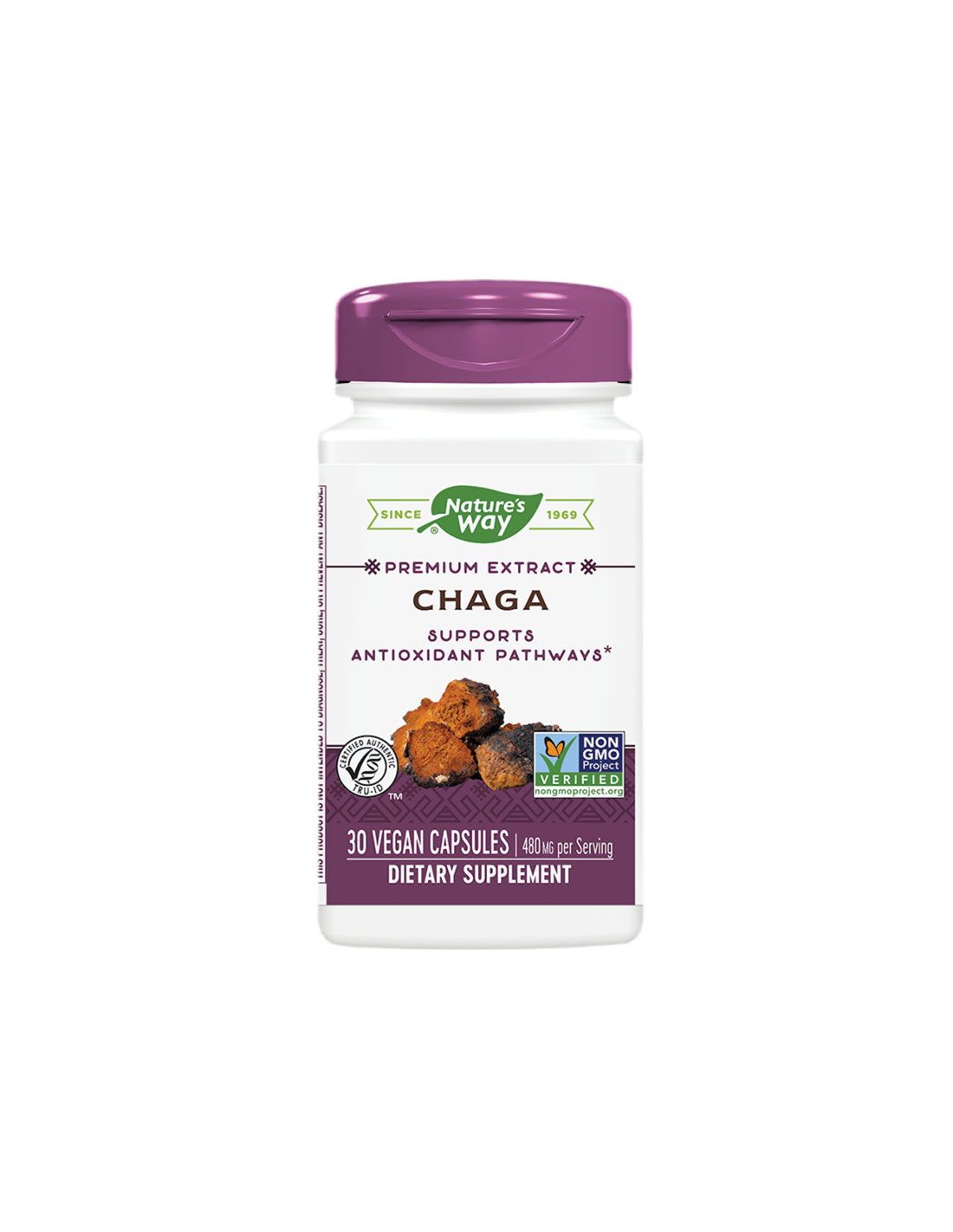 Chaga/chaga 480 mg x 30 κάψουλες της φύσης