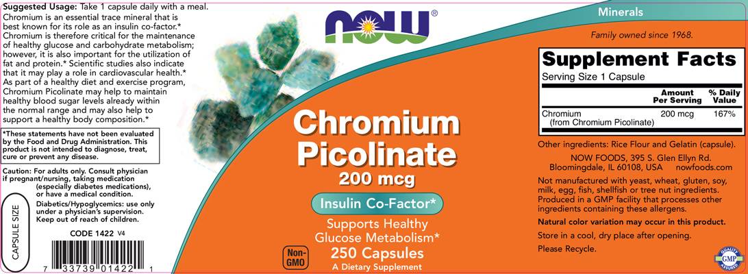 Chromium Picolinate 200 mcg - 100 κάψουλες