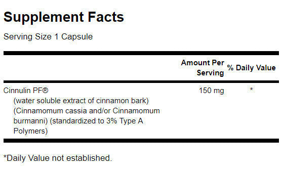 Εκχύλισμα κανέλας Cinnulin PF 150 mg - 120 κάψουλες