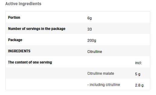 Σκόνη μηλικού citrulline - 200 γραμμάρια