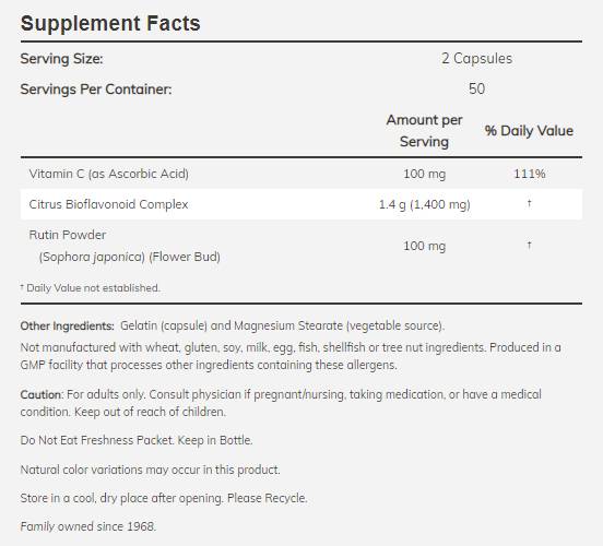 Citrus Bioflavonoids 700 mg - 100 κάψουλες
