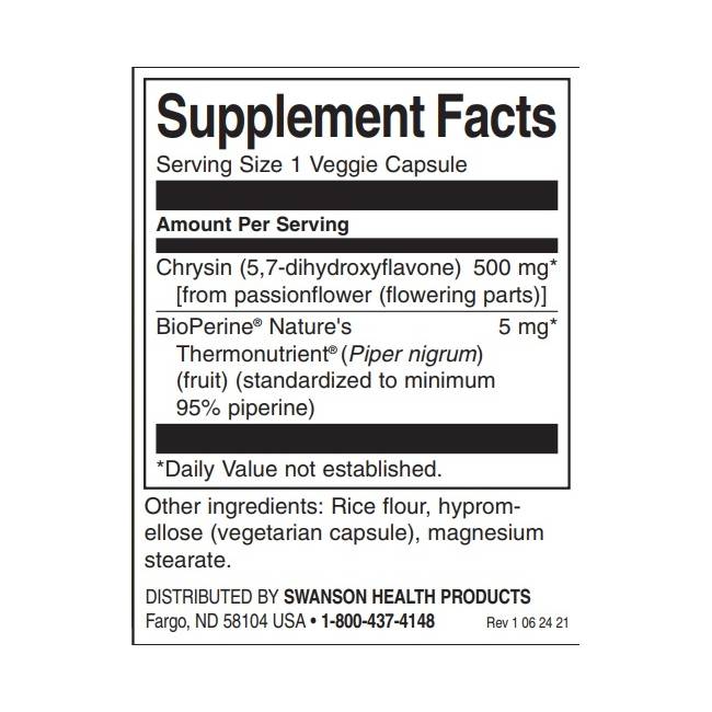 Chrysin | Με εκχύλισμα πάθους - 30 κάψουλες