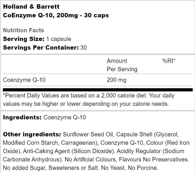 Coenzyme Q -10 200 mg - 30 κάψουλες