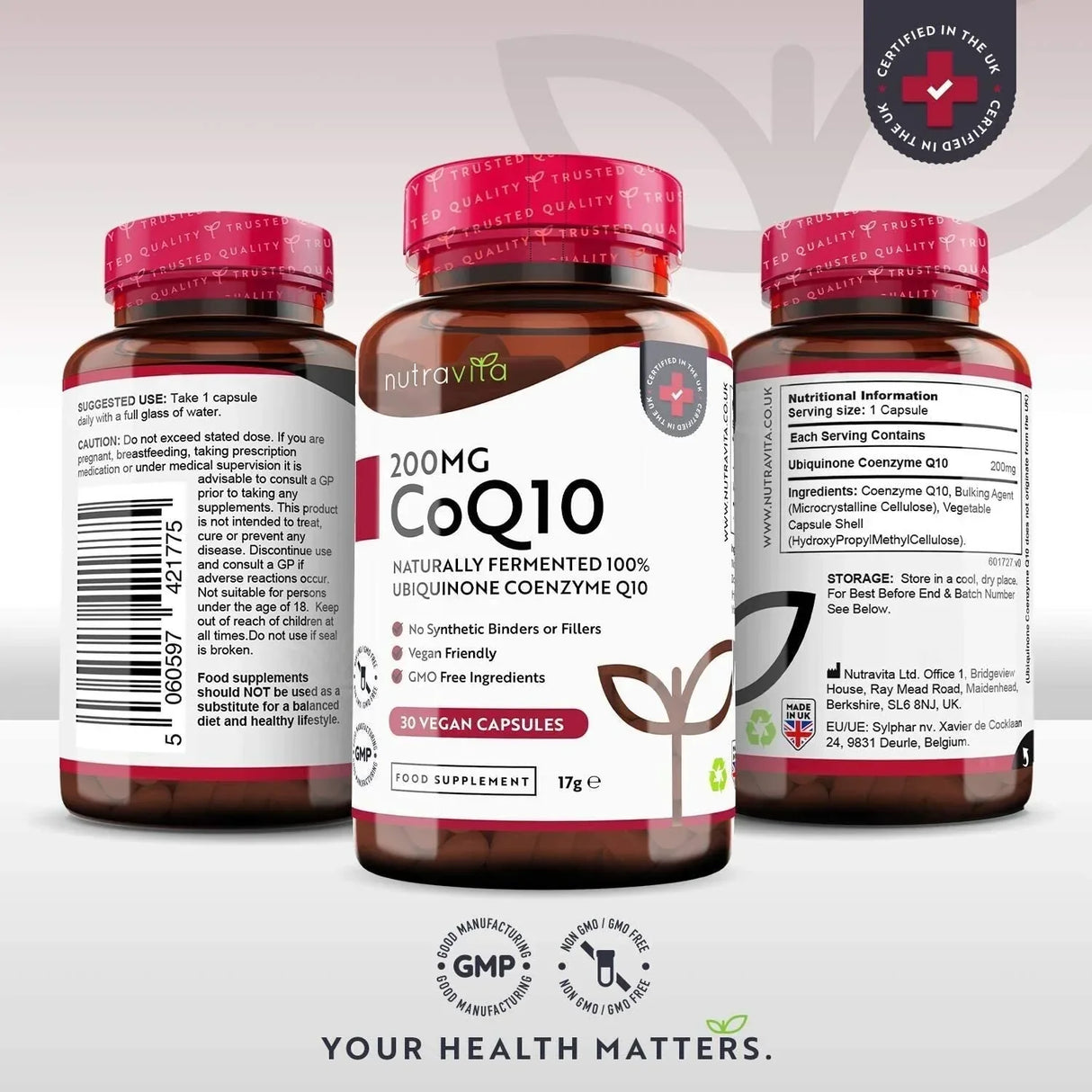 CoQ10 200 mg (Ουβικινόνη) /120 κάψουλες, 120 ημέρες/ <tc>Nutravita</tc>