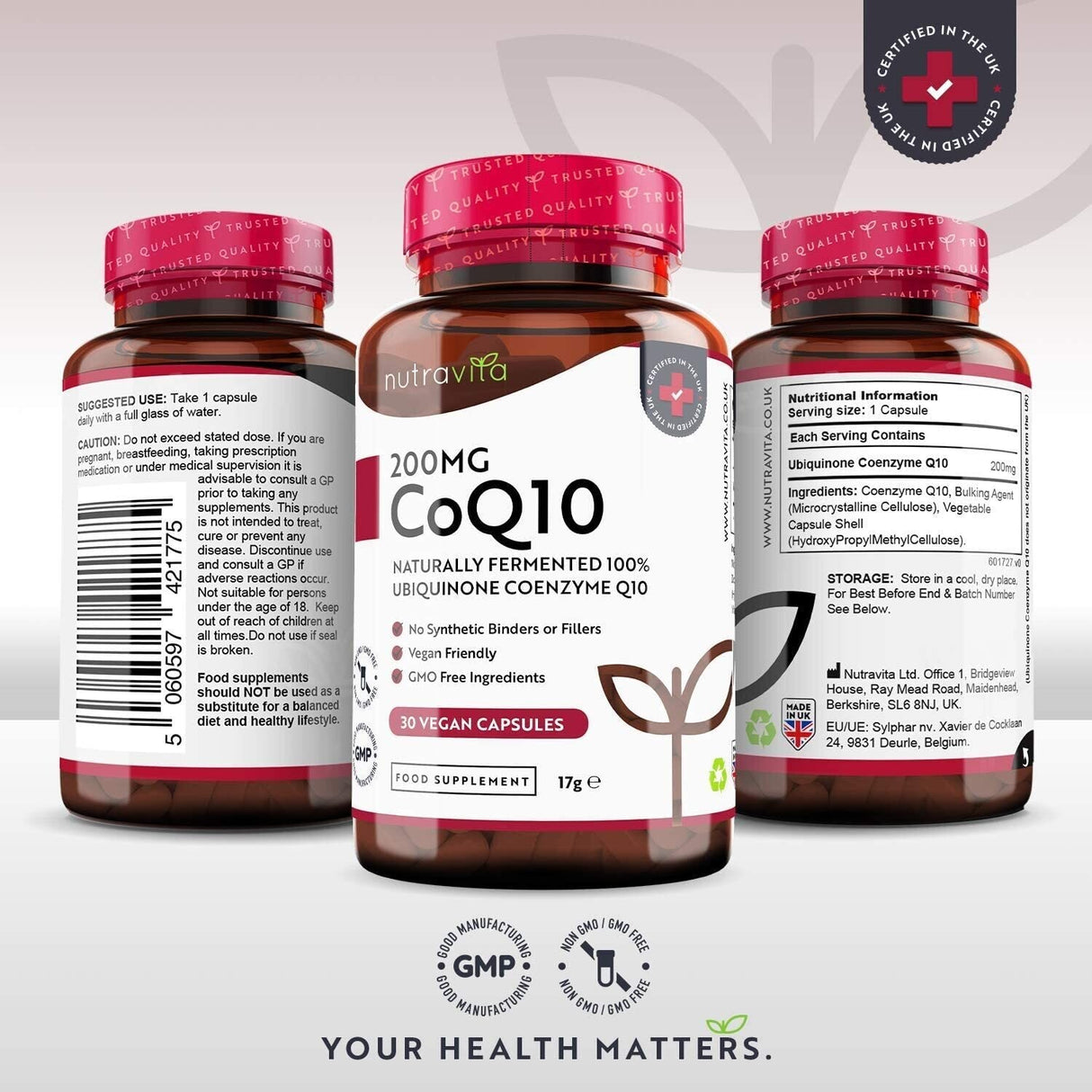 CoQ10 200 mg (Ουβικινόνη) /120 κάψουλες, 120 ημέρες/ <tc>Nutravita</tc>