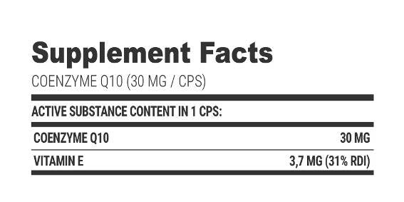 Coenzyme Q10 30 mg + βιταμίνη Ε - 100 κάψουλες