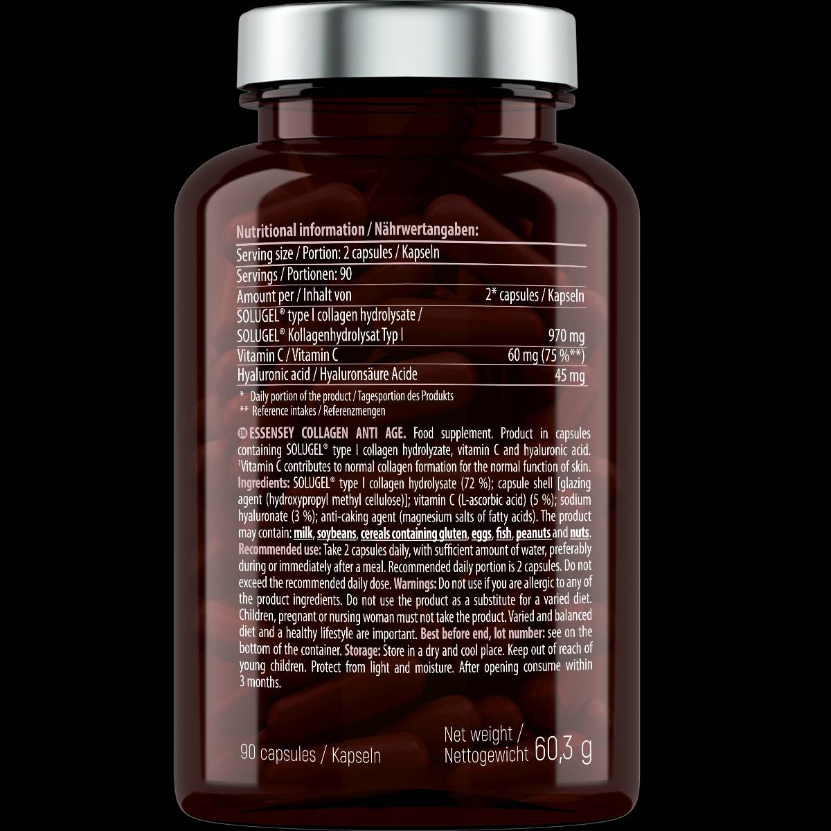 Κολλαγόνο αντι -ηλικία | Με βιταμίνη C & Hyaluronic Acid - 90 κάψουλες
