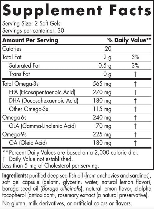 Πλήρης ωμέγα 565 mg - 60 softgels
