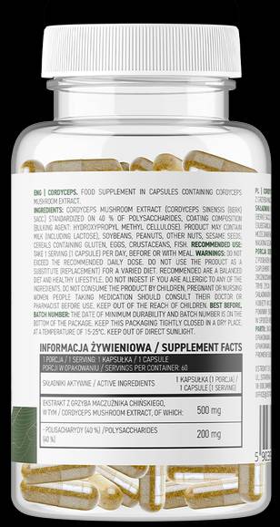 Cordyceps 500mg | Vege 60 κάψουλες