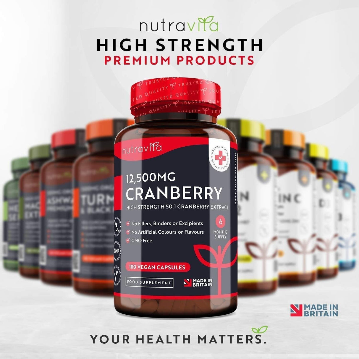 Cranberry - Red Cranberry 12500 mg 180 vegan κάψουλες