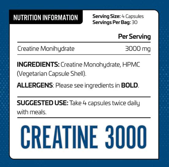 Creatine 3000 - 120 κάψουλες