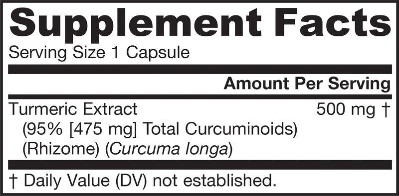 Κουρκουμίνη 95.500 mg | 95% κουρκουμικό κουρκούμη εκχύλισμα - 120 κάψουλες