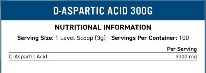Σκόνη D -ασπαρτικού οξέος 3000 mg - 300 γραμμάρια