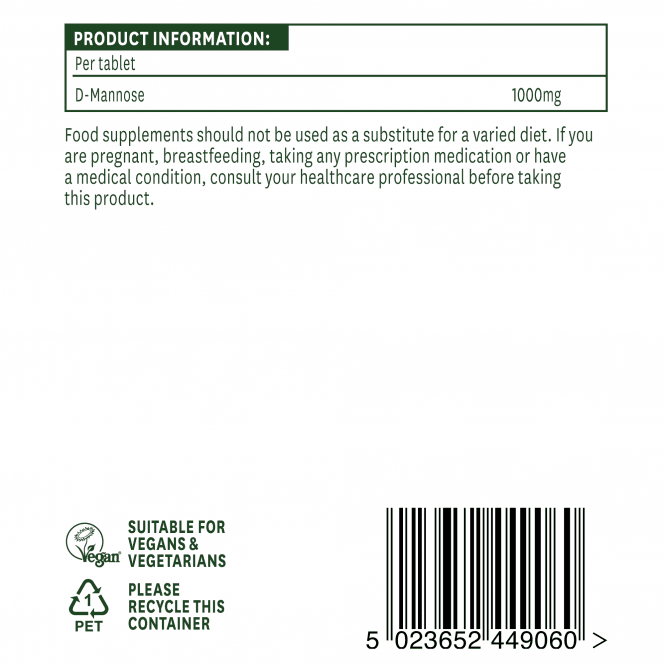 D-Mannose (D-Mannose) 1000mg 60 δισκία NatuesAid