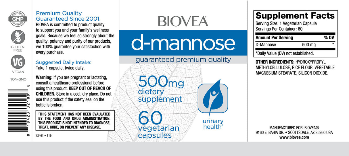 D-Mannose 500 mg/60 καπάκια