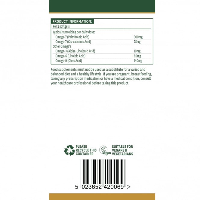 Sea Buckthorn Oil (OmegA-3-6-7-9) (Sea Buckthorn Oil) 500mg 60 Soft Capsules NatuesAid