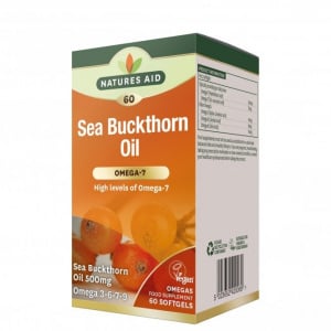 Sea Buckthorn Oil (OmegA-3-6-7-9) (Sea Buckthorn Oil) 500mg 60 Soft Capsules NatuesAid